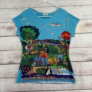 Sweet Gisele New York San Diego Zoo Britto AOP T-Shirt Youth Girls XL Blue